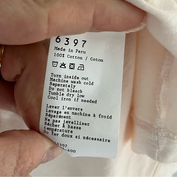 6397 Cotton Bateau Neckline Tee in Pale Peach - Picture 2 of 8